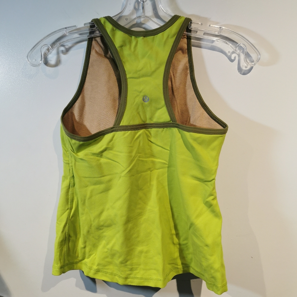 LULULEMON | Vintage Deep V Tank, Lime Green + Khaki Green (NEW) - Picture 2 of 3